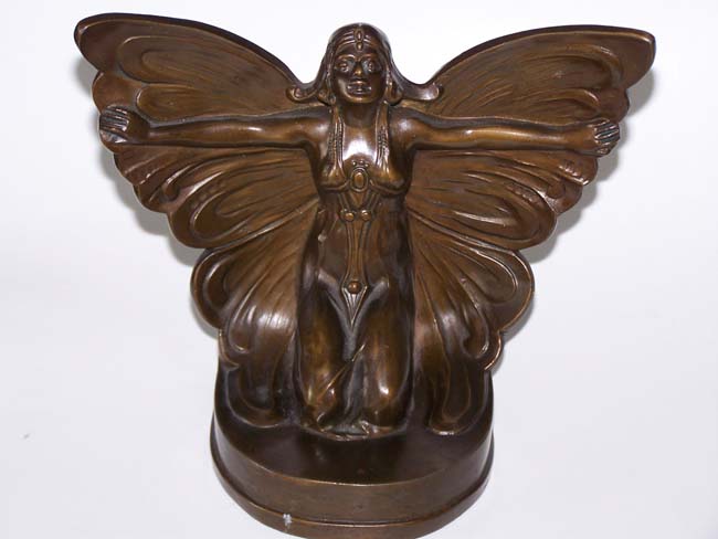 A Magnificent Pair of Art Deco Antique Bookends depicting a Winged Lady — image 2